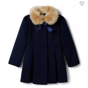 Janie and Jack Faux Fur Collar Coat, Navy, NWT, 2T
